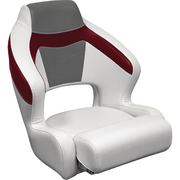 Wise Seating Baja XL Bucket Seat w/ Flip Up Bolster, Brite White/Grey/Dark Red 3338-1774